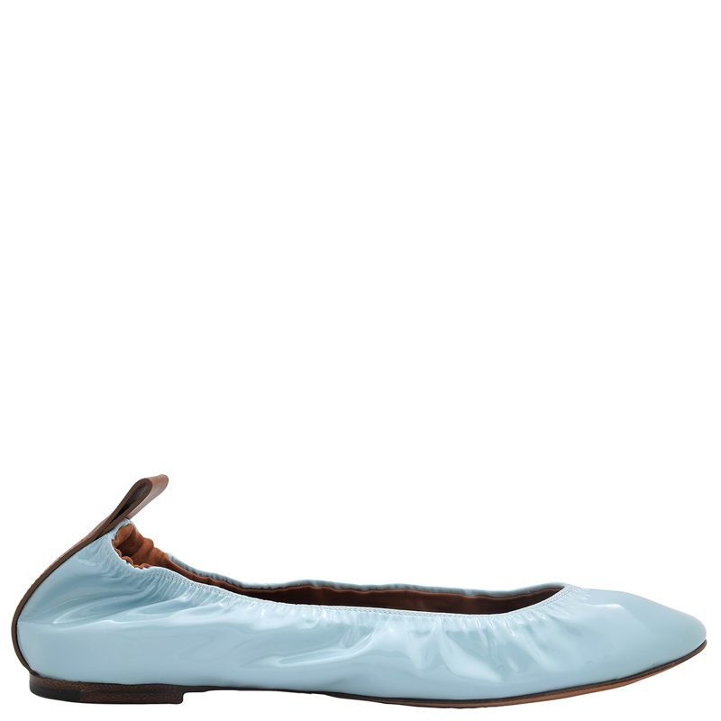 Patent Leather Ballerina Flats_Blue