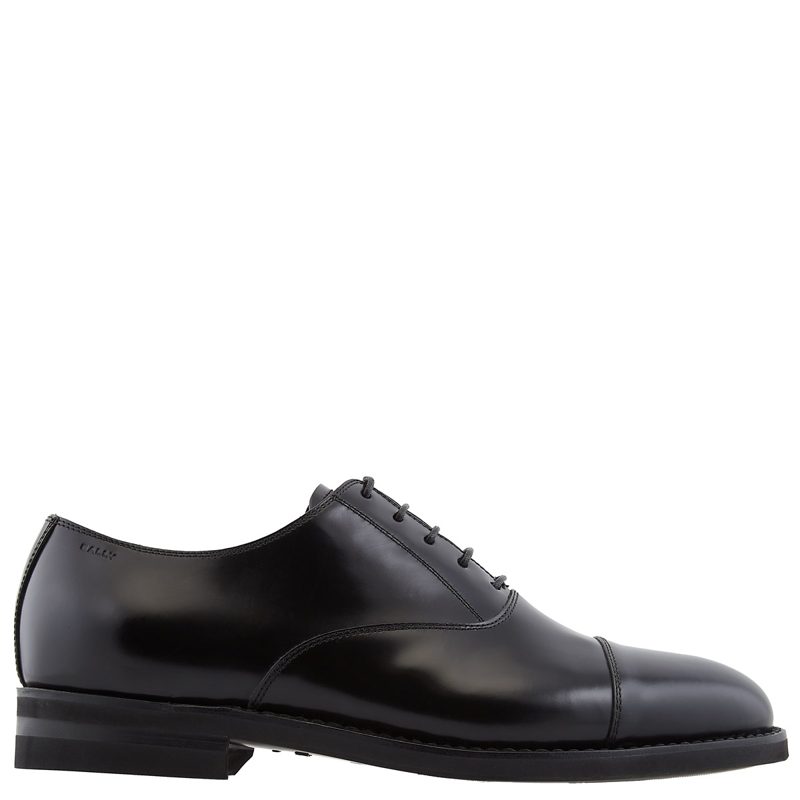 Black Leather Oxford Shoes_Black