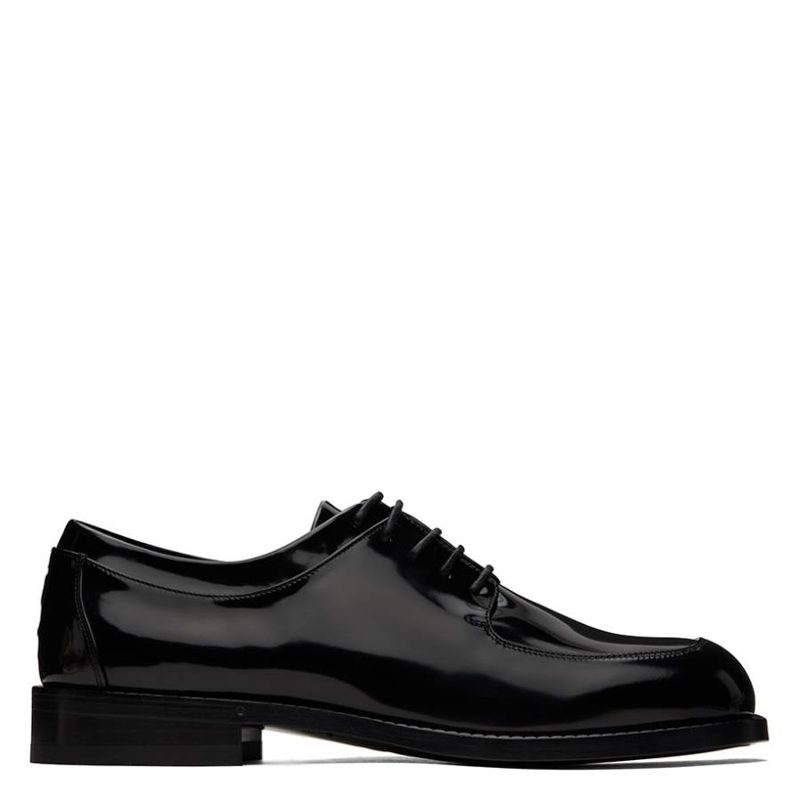 Leather Dinamic Lace-up Derby Shoes_Black
