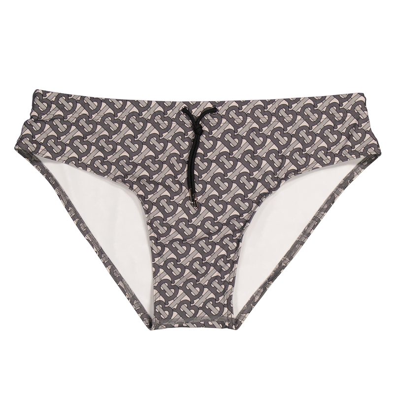 Mens Mid Grey Grayes Monogram Swim Briefs