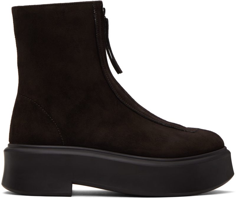 The Row Brown Zipped I Boots 241359F113000