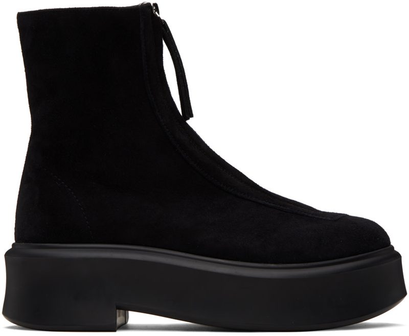 The Row Black Zipped I Boots 241359F113001