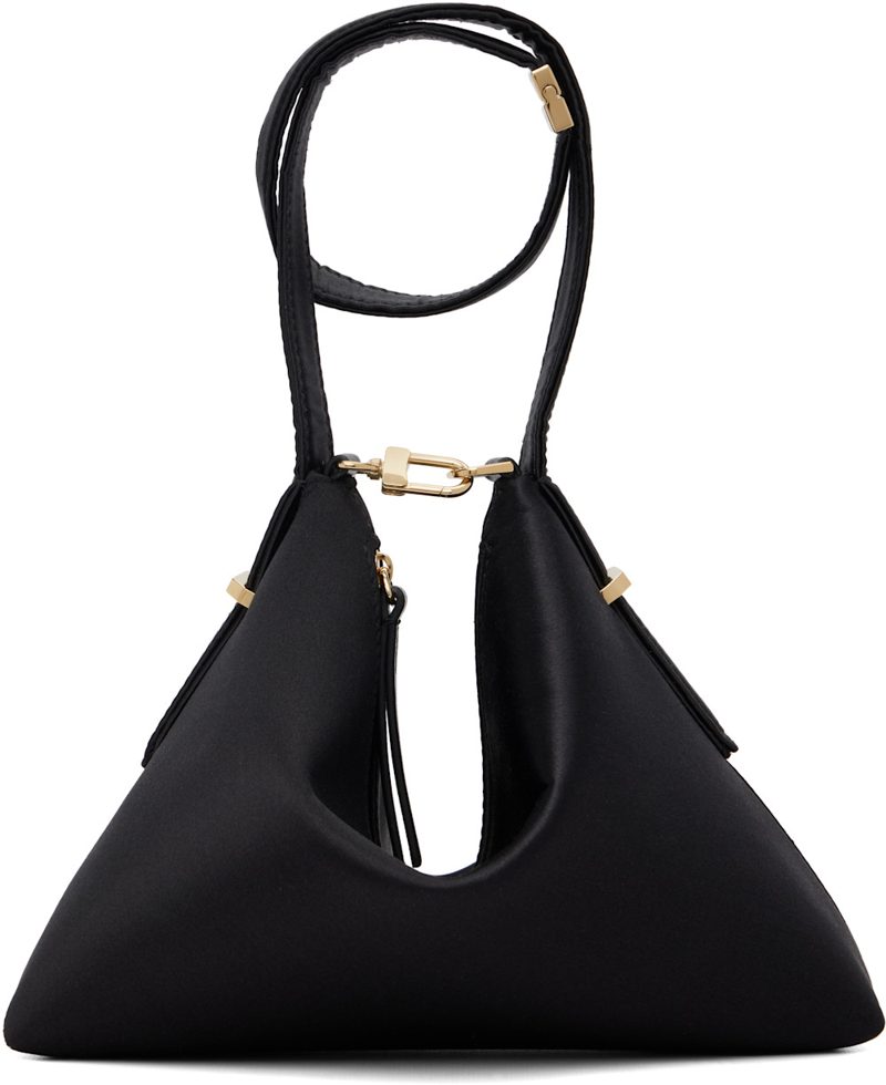 TOTEME Black Bevel Satin Wristlet Clutch 252771F044008