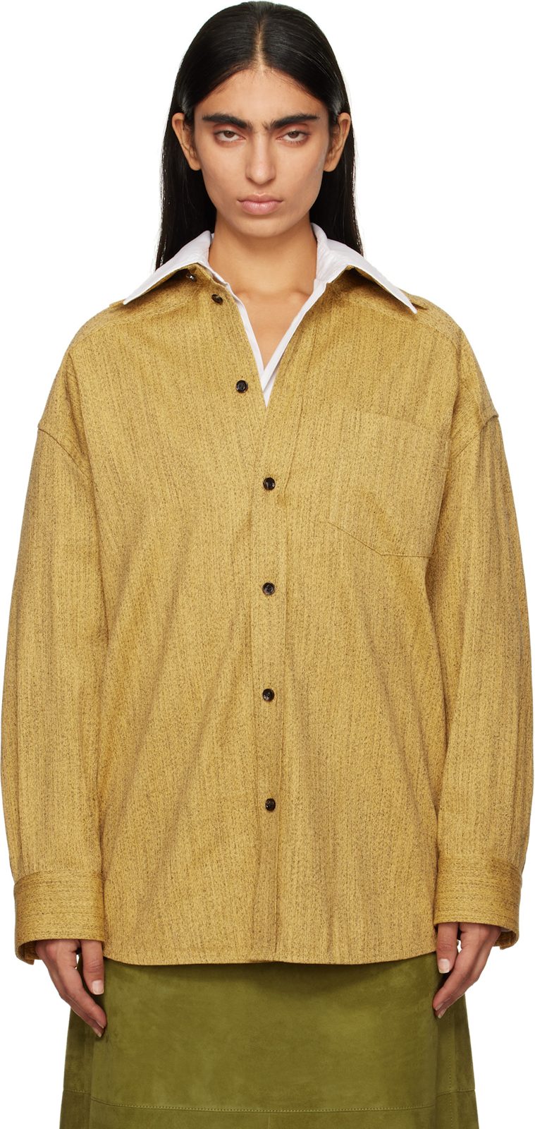 Yellow Light Cotton Frise Shirt 242798F109004