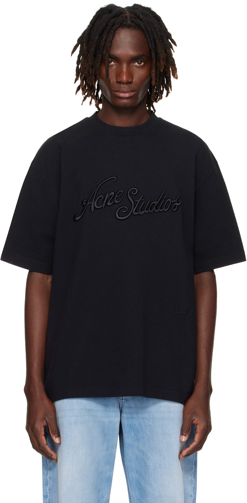 Black Logo Relaxed-Fit T-shirt 252129M213013