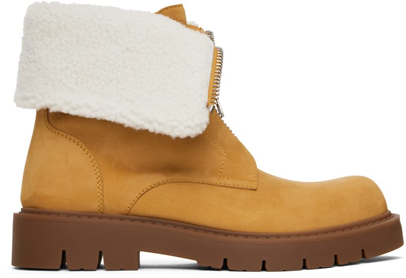 Beige Haddock Ankle Boots 242798F113000