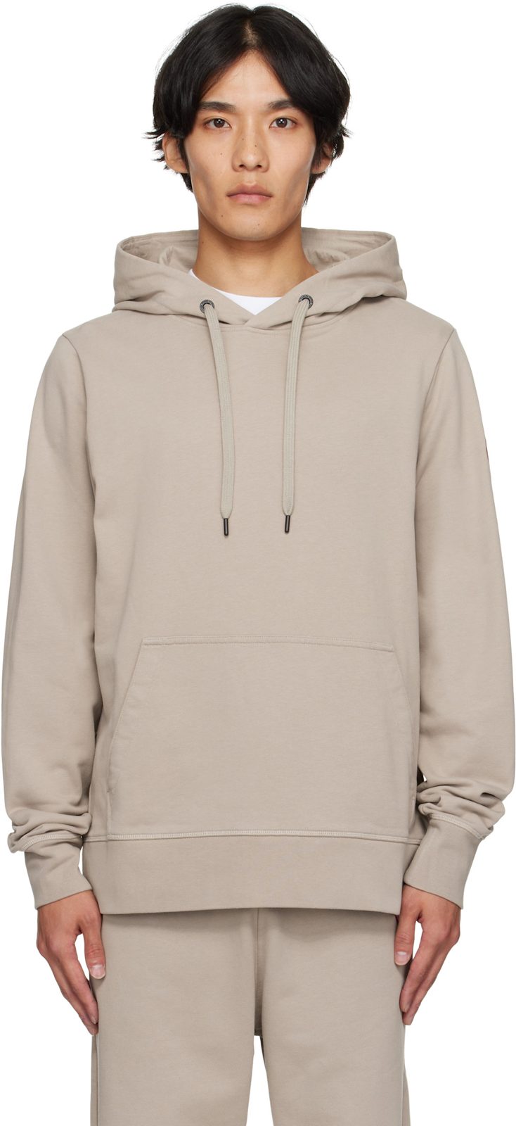 Gray Sleeve Logo Hoodie 252014M202002