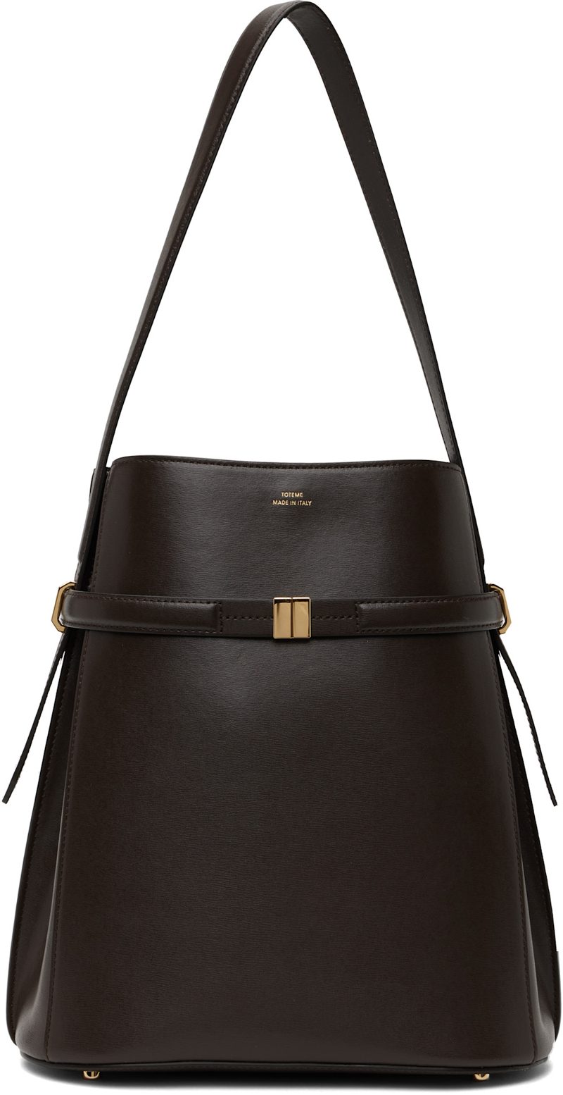 TOTEME Brown Belted Leather Bucket Bag 252771F048001
