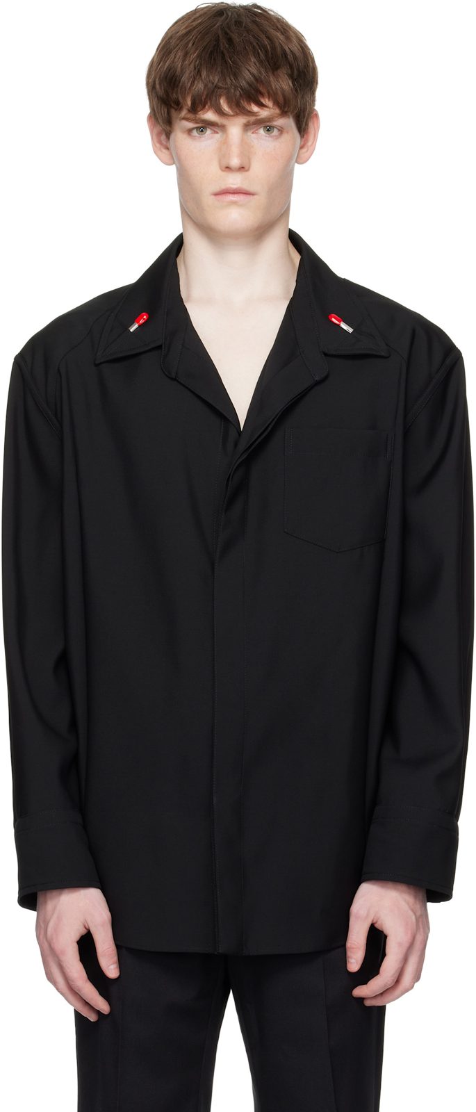 Black Light Wool Shirt 251798M192016