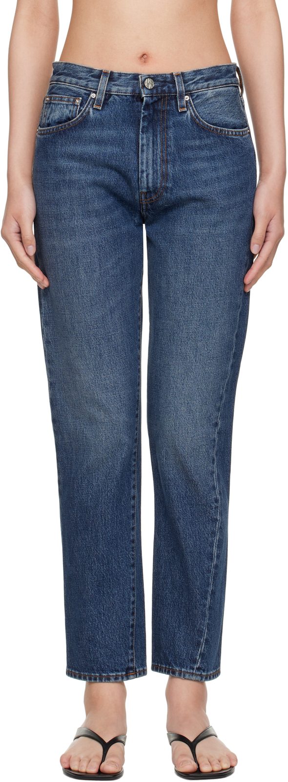 TOTEME Blue Twisted Seam Jeans 252771F069008