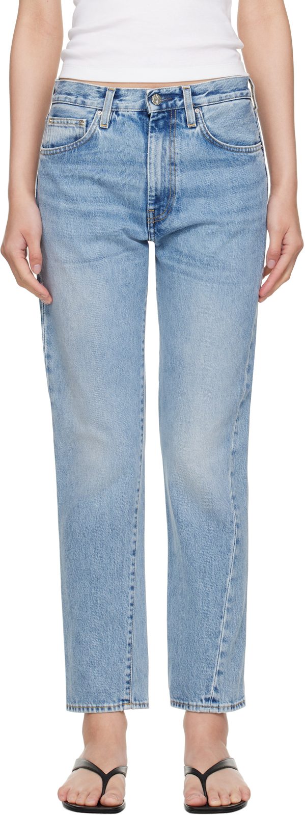 TOTEME Blue Twisted Seam Jeans 252771F069009