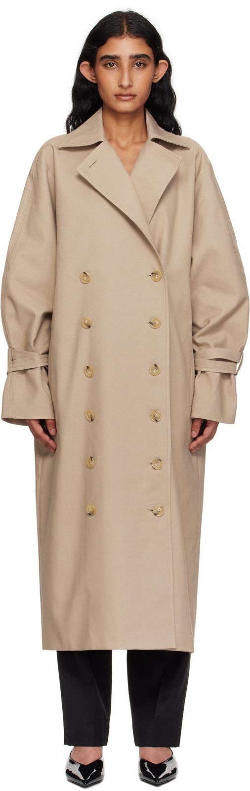 TOTEME Beige Signature Trench Coat 252771F067004