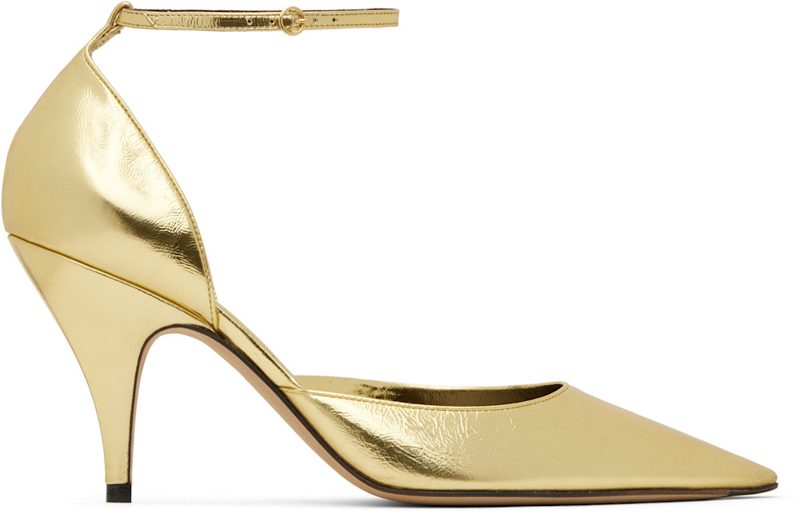 The Row Gold Liisa DOrsay Heels 251359F122010