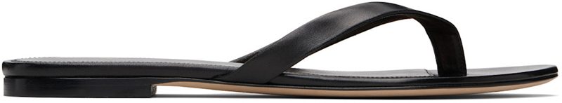 The Row Black Sacha Flip-Flops 252359F124020