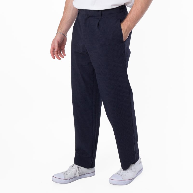 Emporio Armani Seersucker Pleated-Waist Chinos Pants
