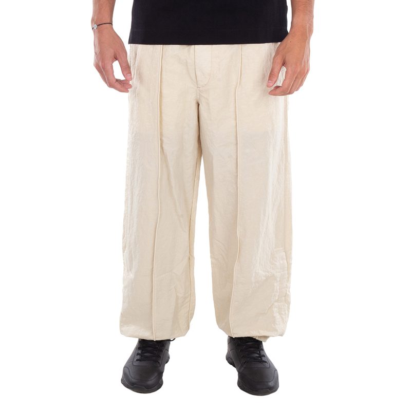 Wide-Leg Crinkle Sweatpants