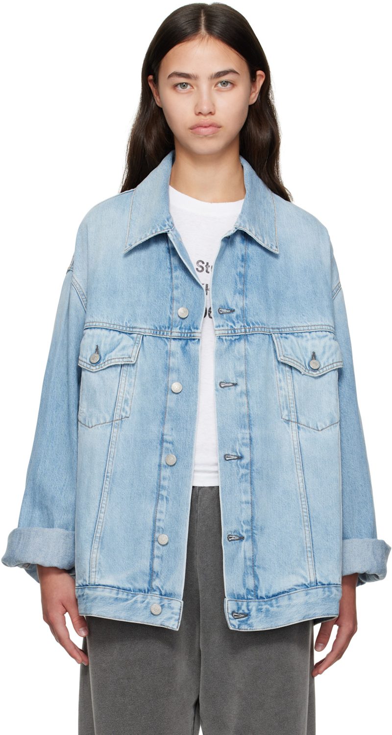 Blue Oversized Denim Jacket 252129F060004