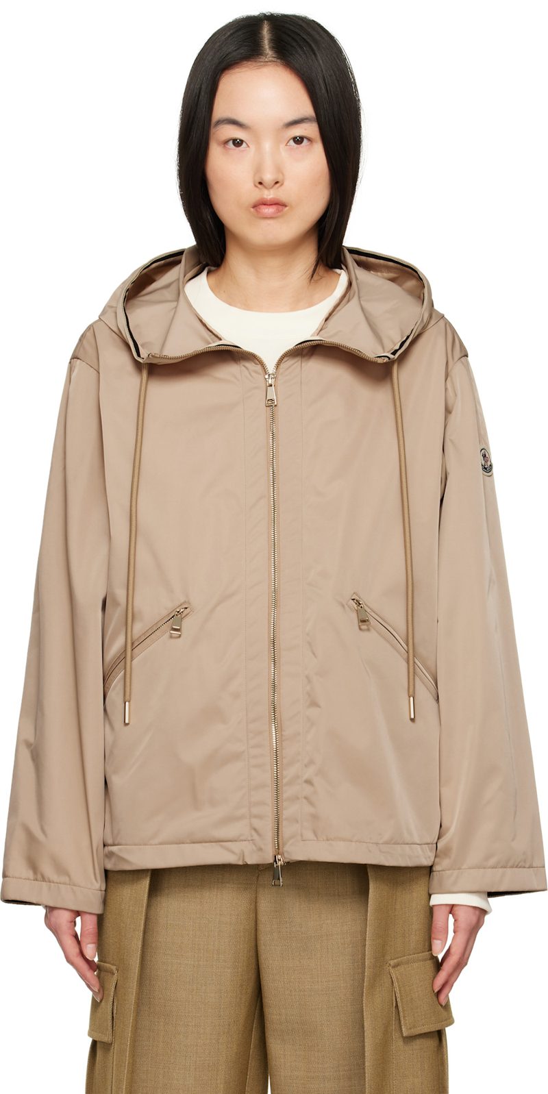 Beige Cassiopea Hooded Jacket 251111F063050