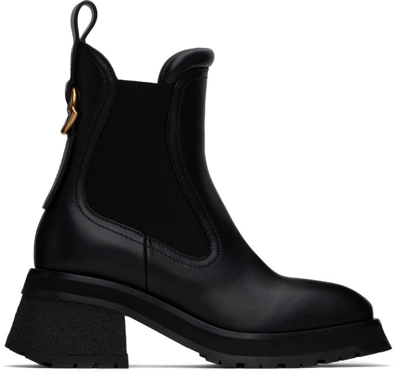 Black Gigi Leather Chelsea Boots 242111F113006