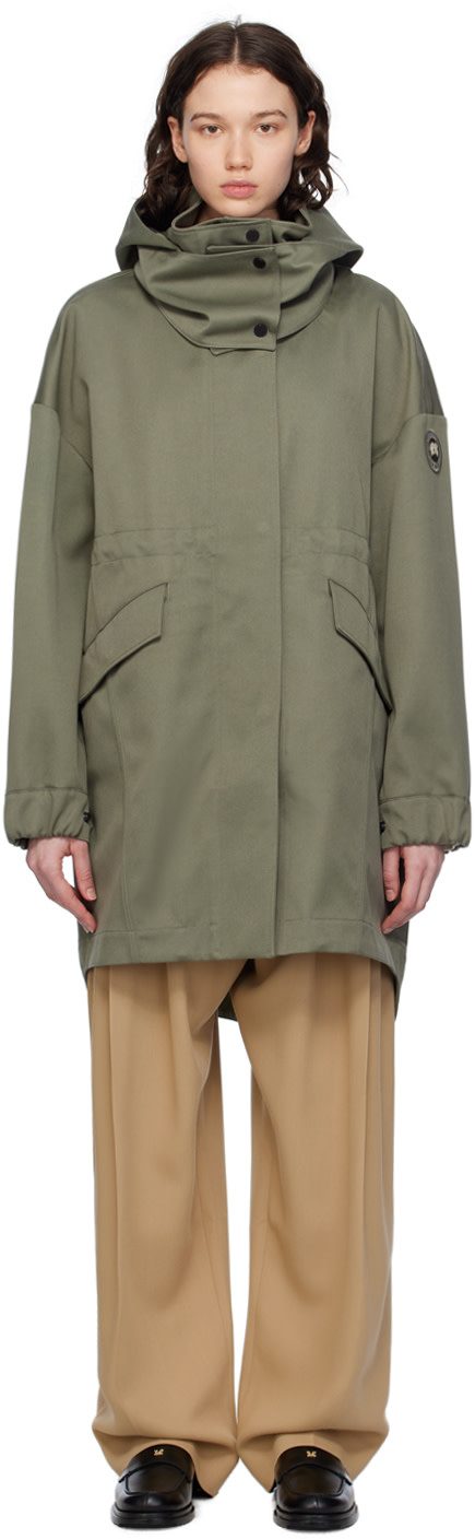 Khaki Olivine Coat 241014F063003