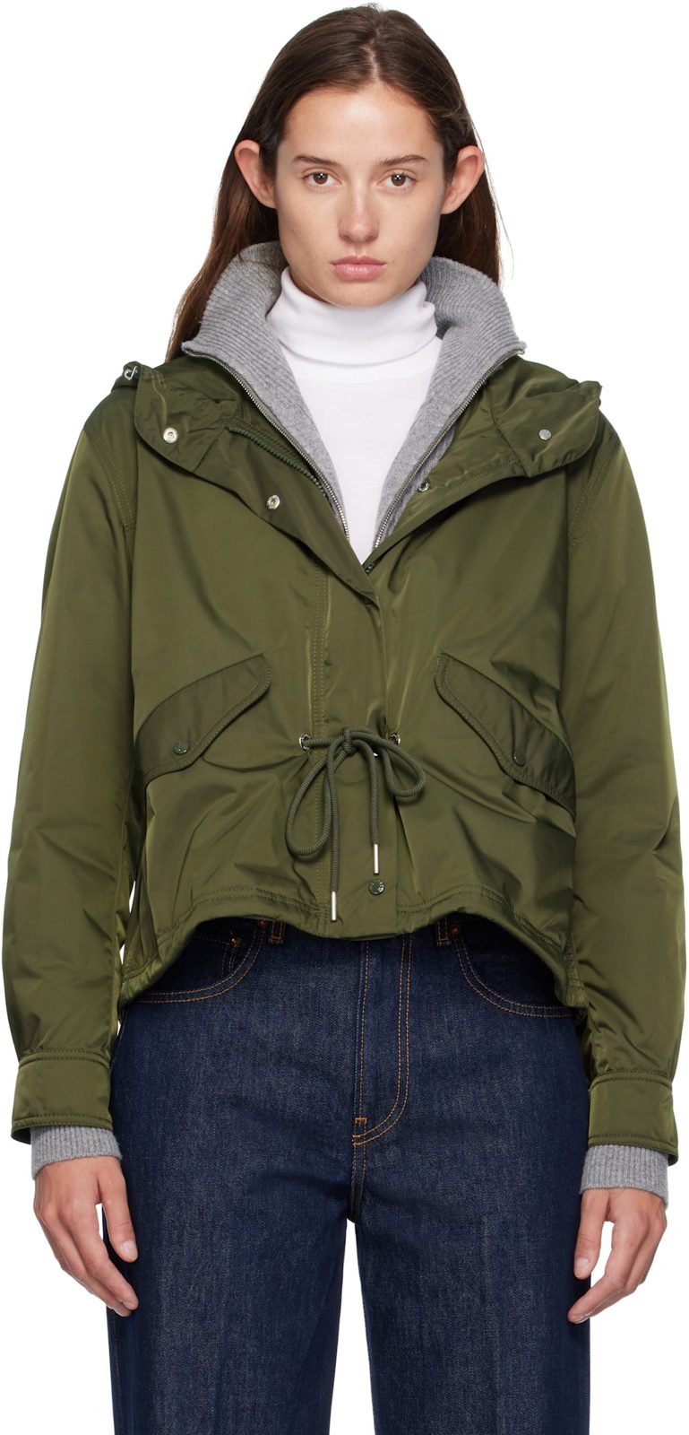Green Noizay Hooded Parka Jacket 252111F061001