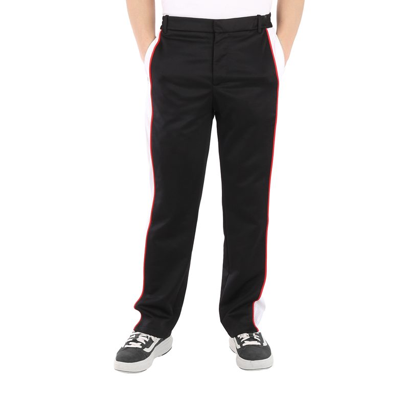 Mens Straight-leg Side Stripe Cotton-blend Trousers
