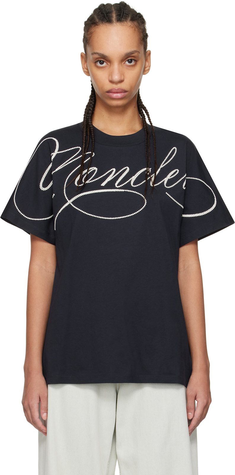 Navy S / S Logo T-shirt 251111F110028