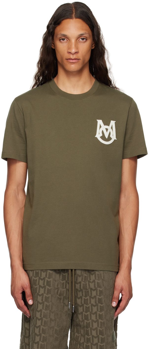 Khaki Applique T-Shirt 242111M213112