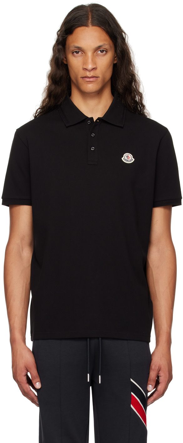 Black Logo Patch Polo 242111M212019