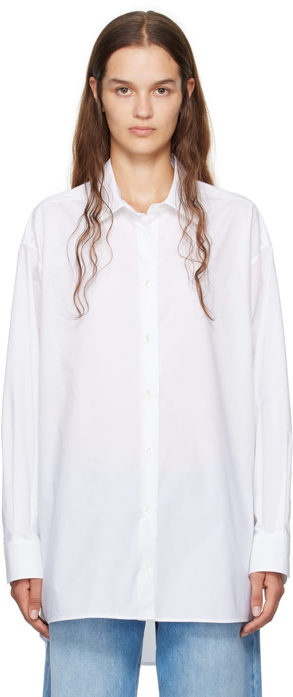 The Row White Luka Shirt 242359F109004