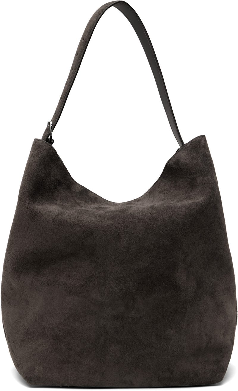 TOTEME Gray Belted Suede Tote 252771F049004