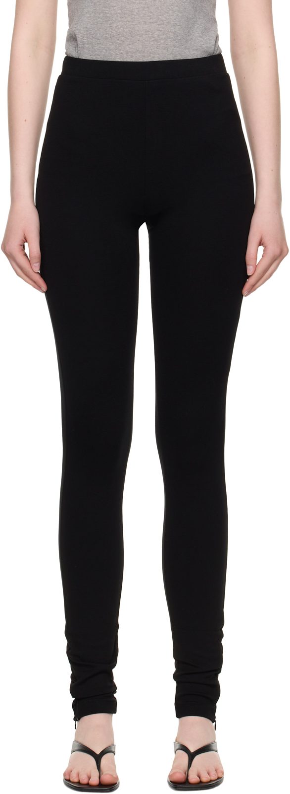 TOTEME Black Zip Leggings 252771F085000