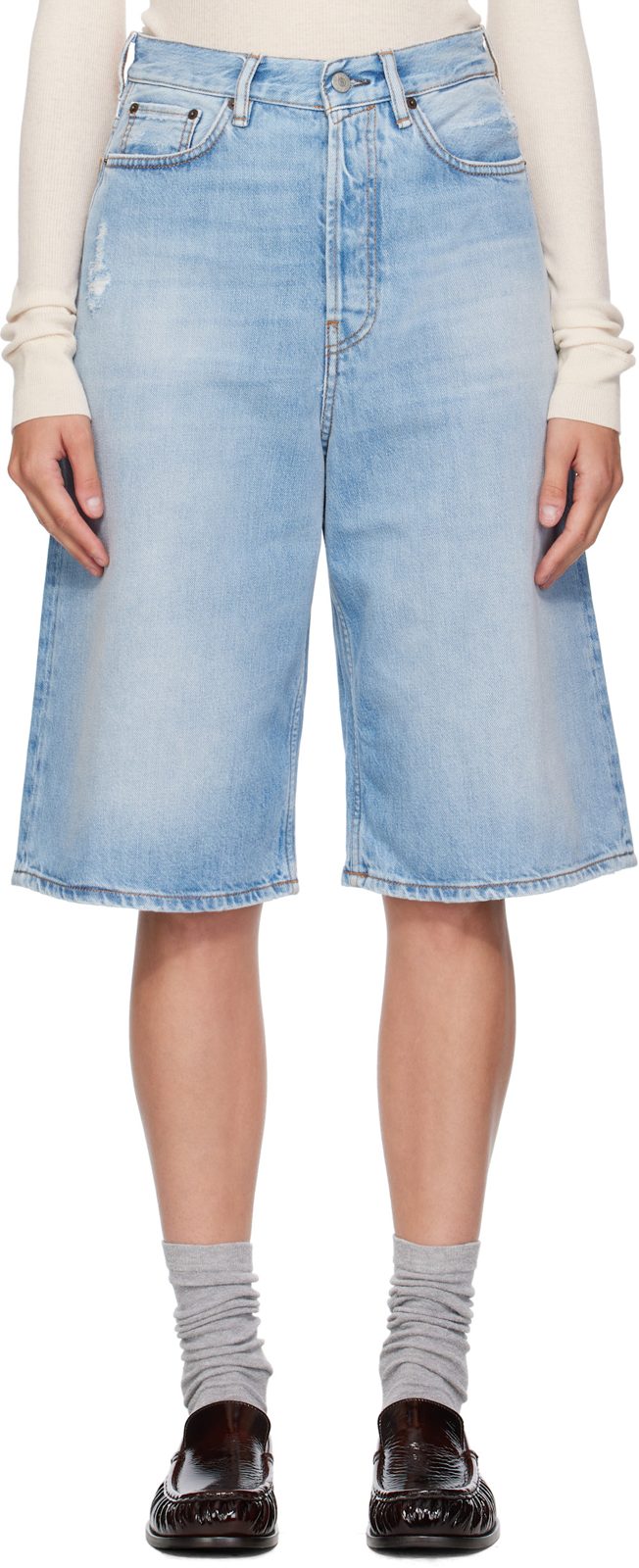 Blue Loose-Fit Denim Shorts 252129F088001