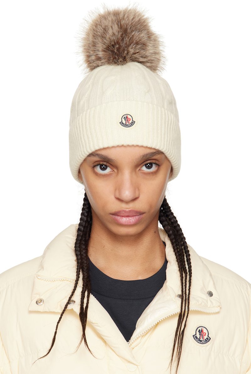 오프화이트 Wool & Cashmere Pom Beanie 251111F014007