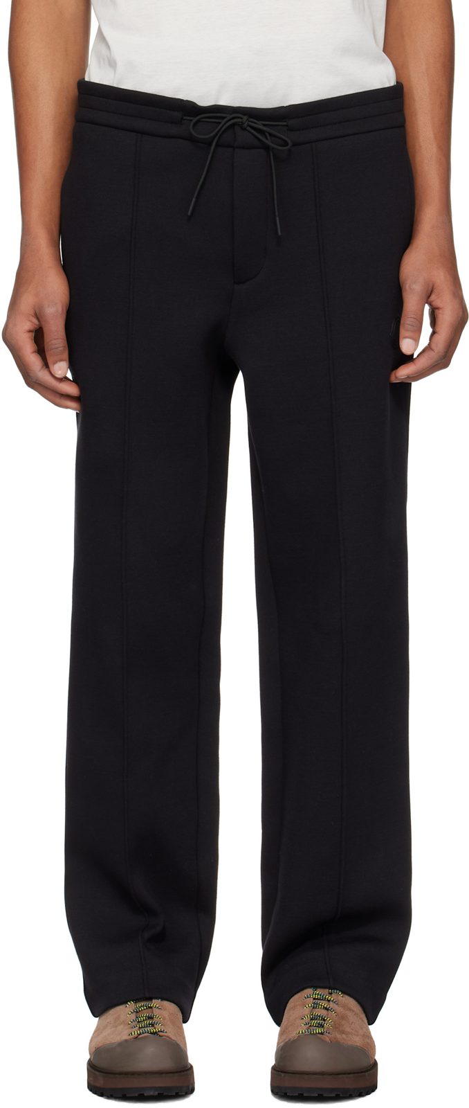 Black Logo Patch Cotton & Neoprene Sweatpants 251111M190005