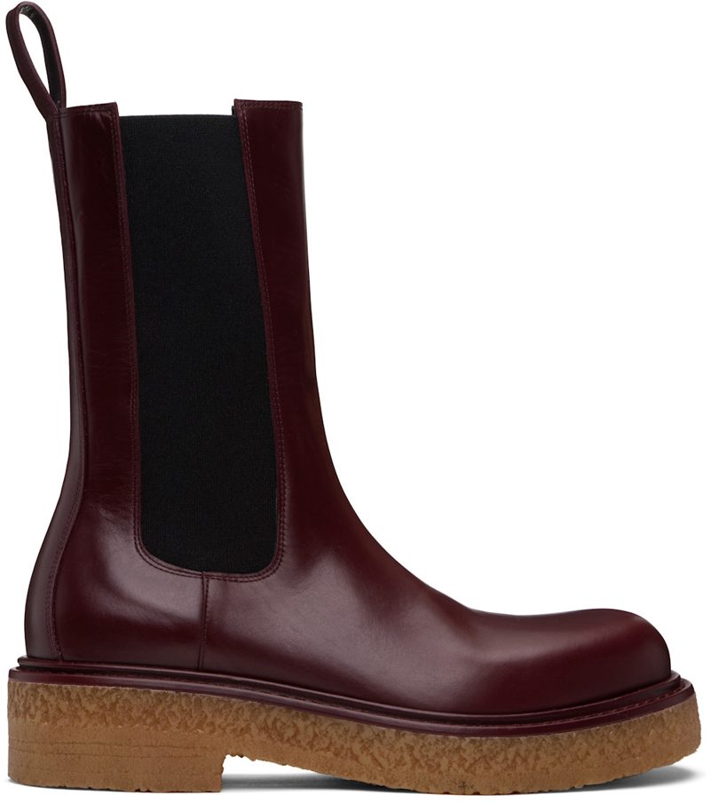 Burgundy Haddock Chelsea Boots 251798M223001