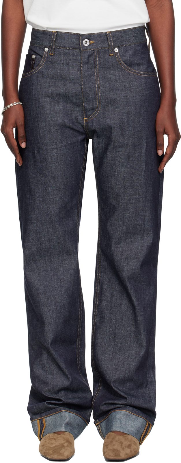 Navy Straight Jeans 252798F069000