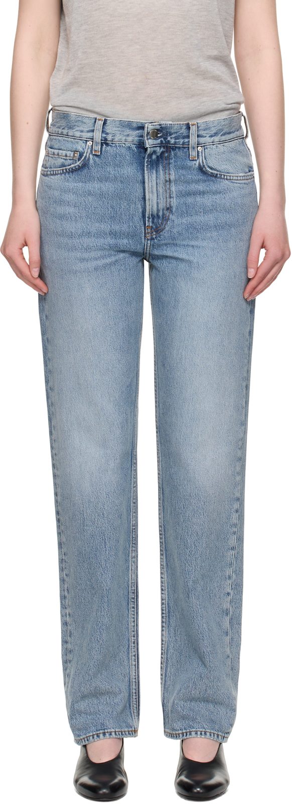 TOTEME Blue Low Straight Jeans 252771F069002