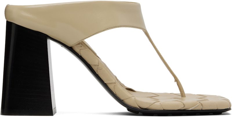 Beige Marella Thong Heeled Sandals 251798F125000