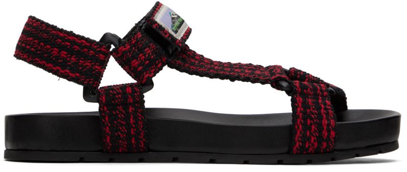 Black & Red Trip Sandals 242798M234002