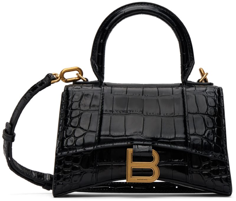 Black XS Hourglass Bag 232342F046027