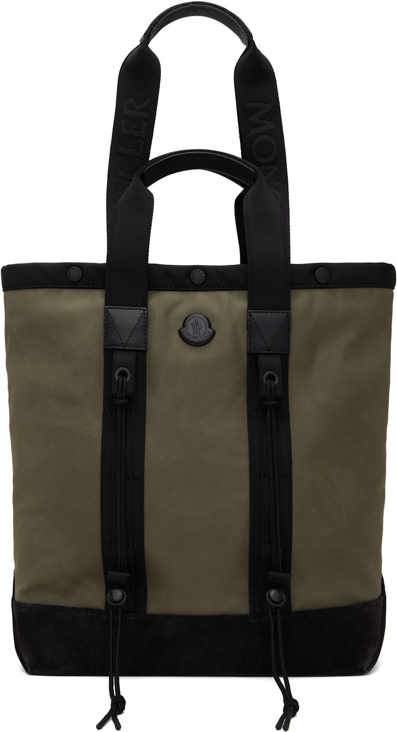 Khaki & Black Small Tech Tote 251111M172008
