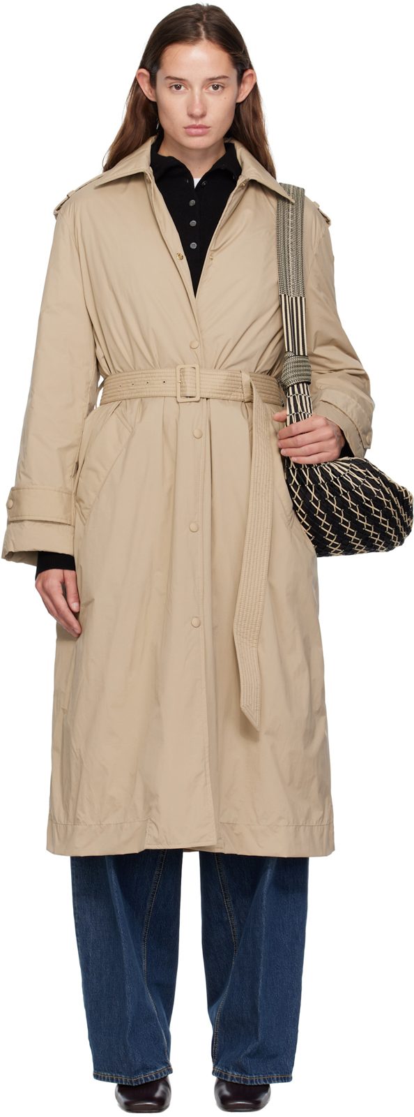 Beige Yevre Down Trench Coat 252111F067001