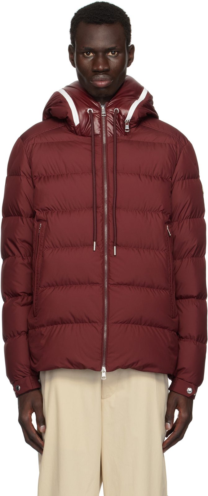 Red Cardere Short Down Jacket 242111M178158