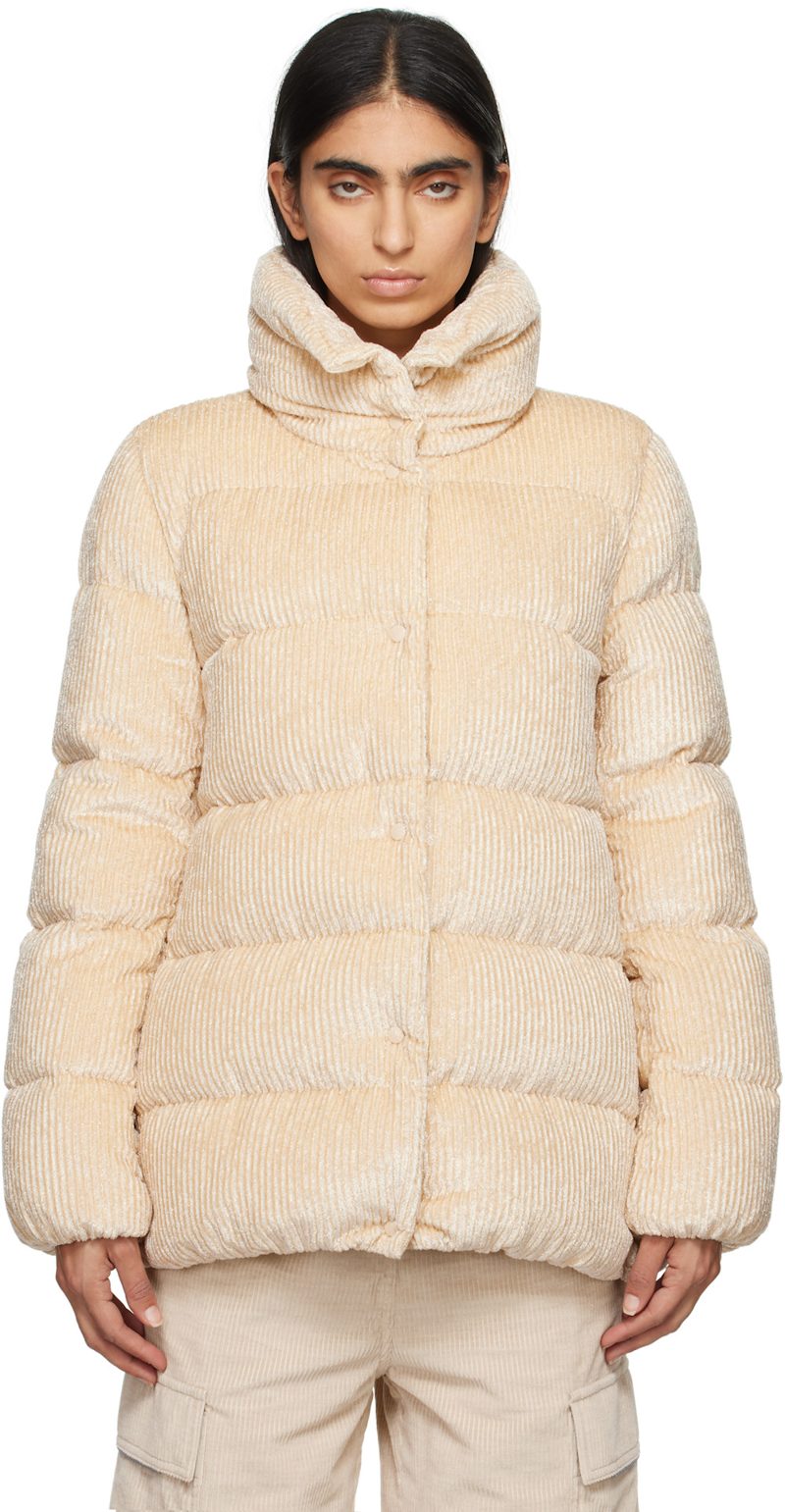 Yellow Cochevisse Corduroy Short Down Jacket 242111F061065
