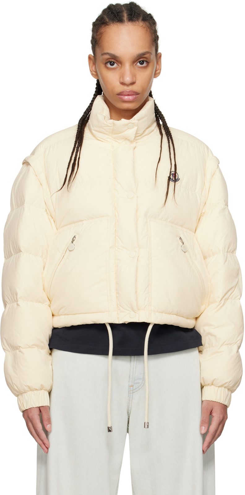 오프화이트 Selle 2-in-1 Short Down Jacket 251111F061018