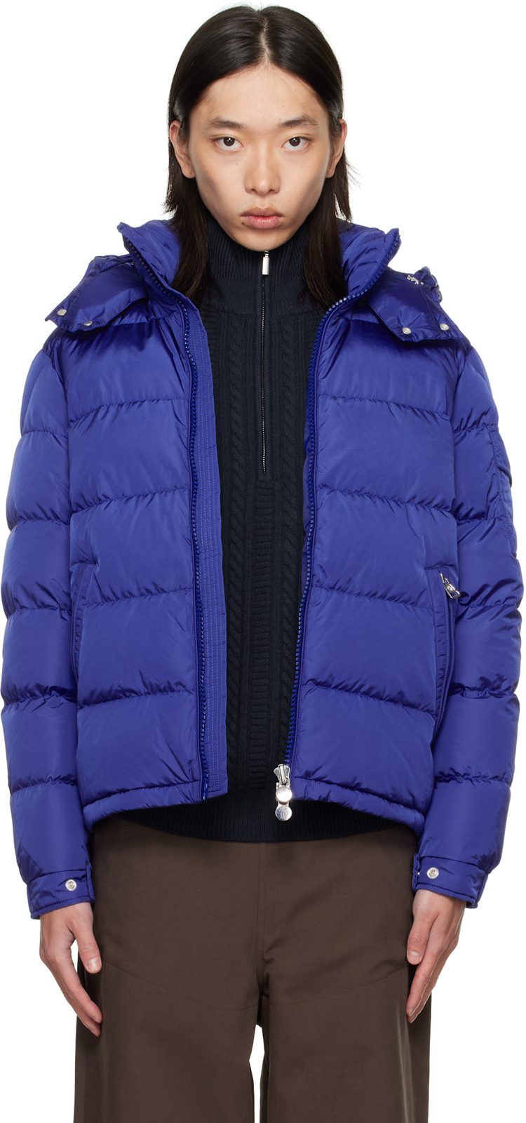 Blue Maya Short Down Jacket 252111M178043