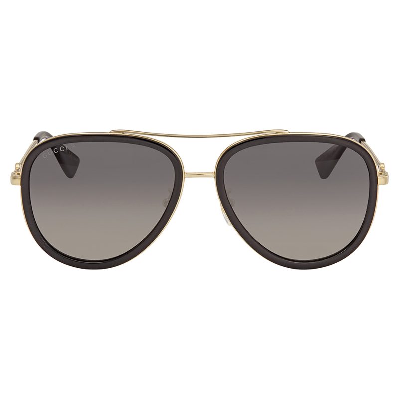 Polarized Grey Gradient Pilot Ladies Sunglasses GG0062S 011 57