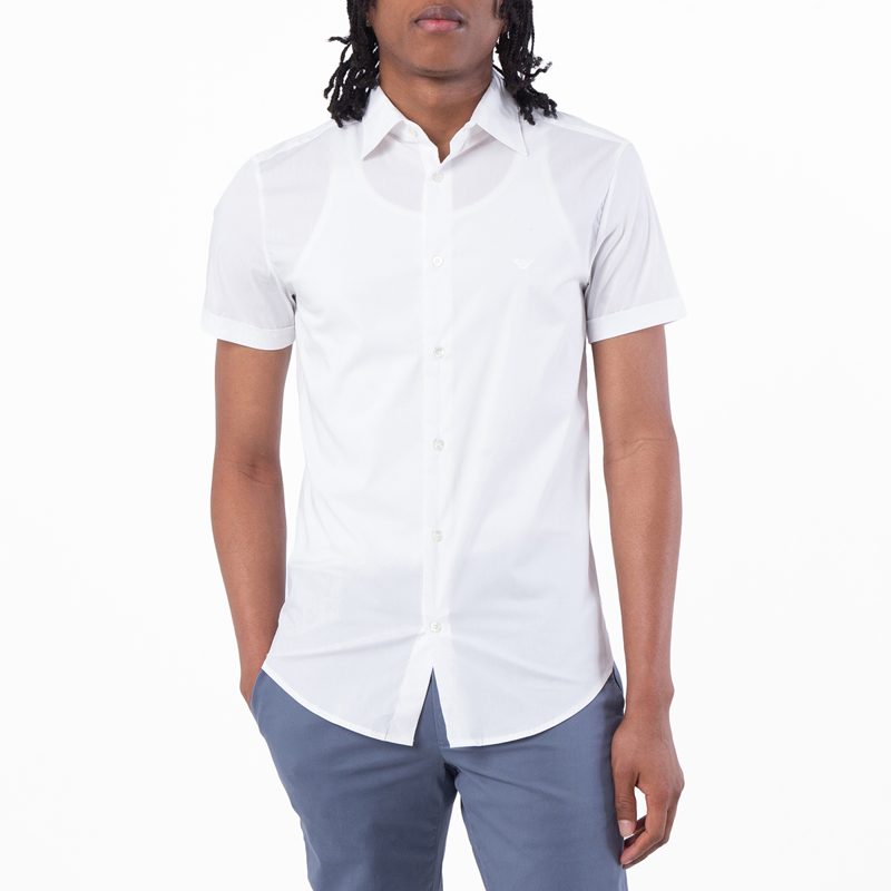Emporio Armani Short-Sleeved, Stretch Nylon-Blend Shirt