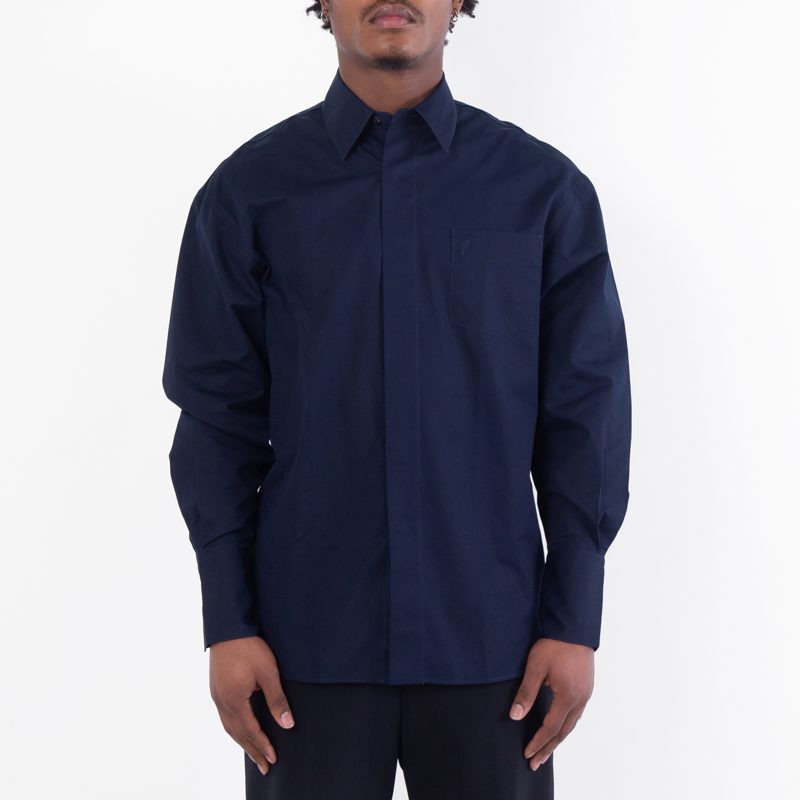 Logo Embroidered Cotton Poplin Shirt